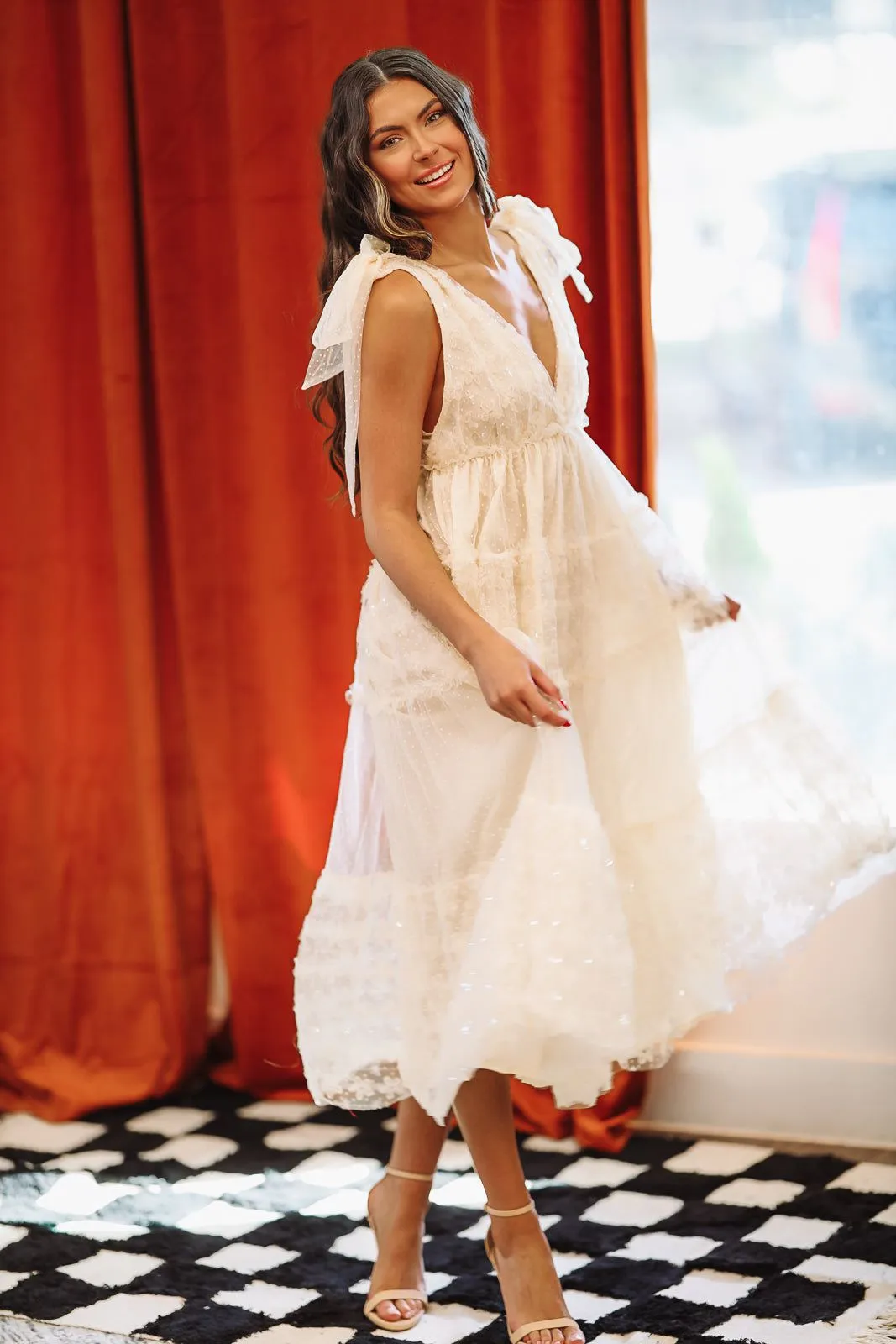 Tiered Love Maxi Dress - Cream sold by Hazel & Olive