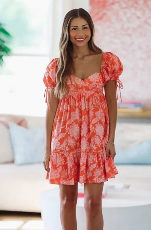 Cocktails At Sunset Mini Dress - Pink and Orange sold by Hazel & Olive