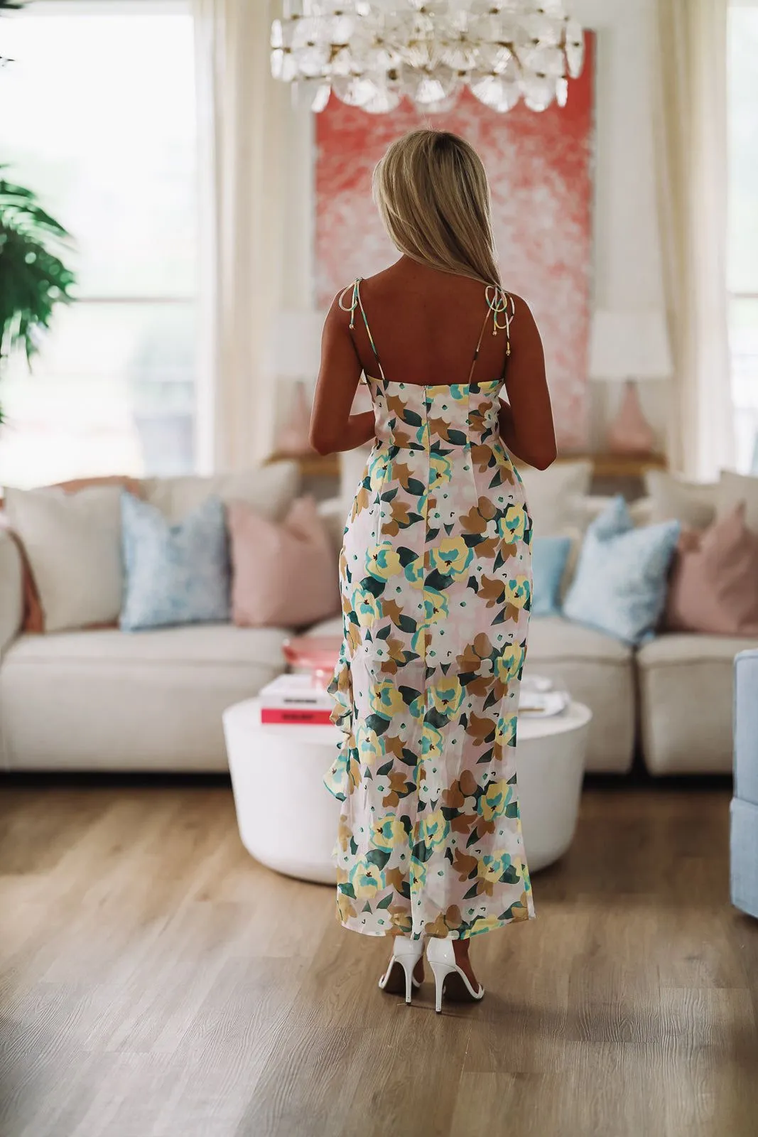 A Vision in Floral Maxi Dress - Green sold by Hazel & Olive product image thumbnail 3