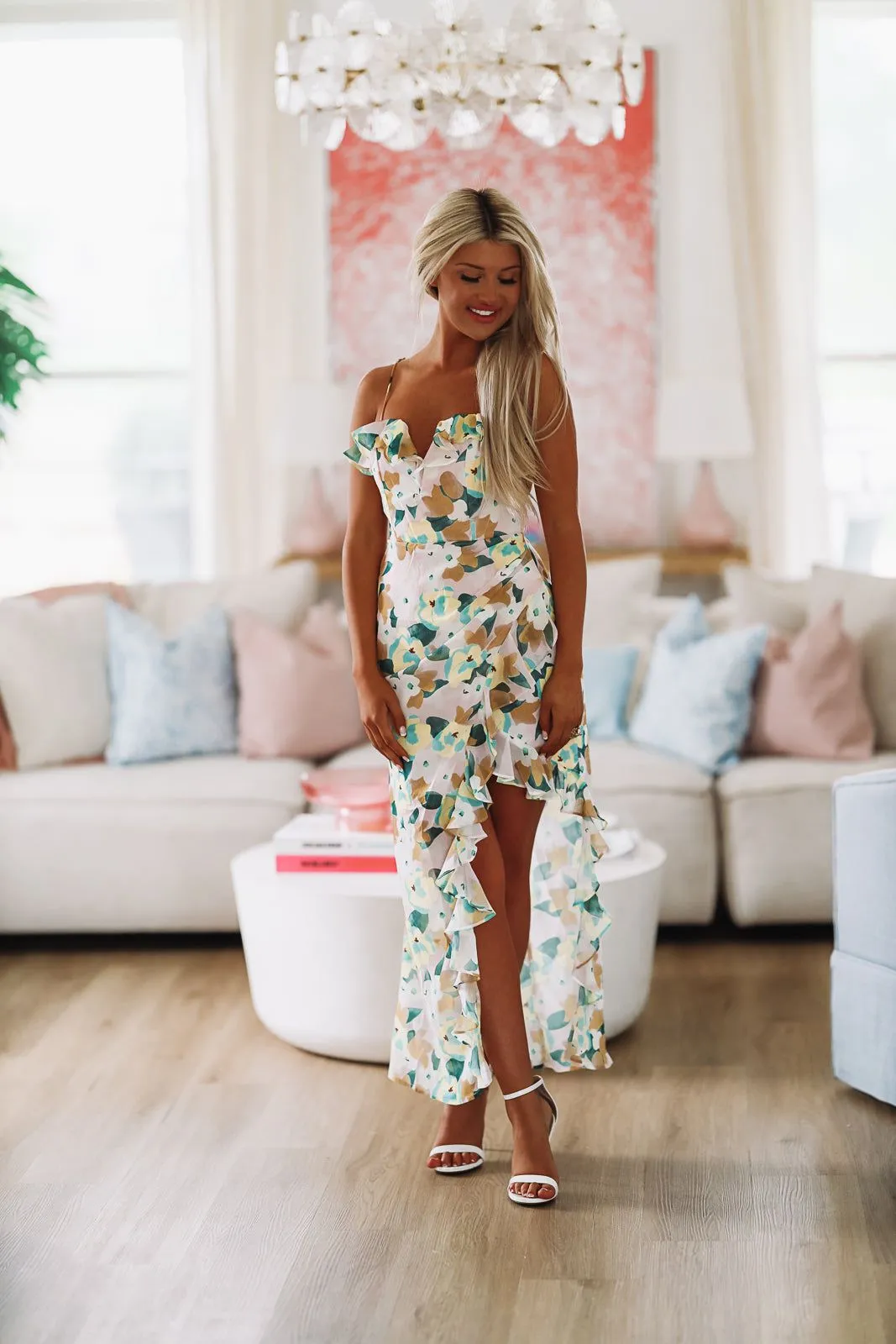 A Vision in Floral Maxi Dress - Green sold by Hazel & Olive product image thumbnail 2