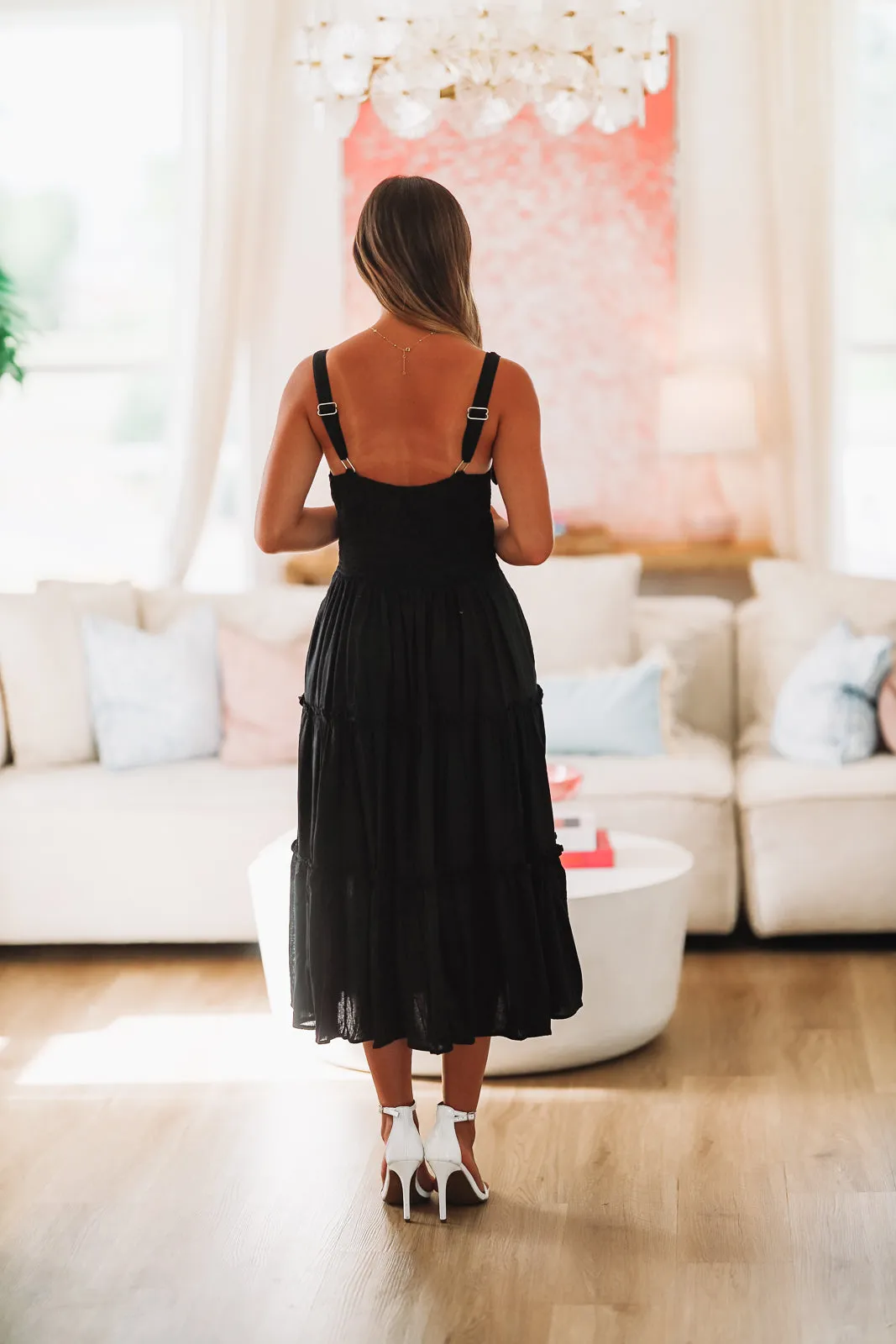 Twice as Nice Bow Tiered Maxi Dress - Black (FINAL SALE) sold by Hazel & Olive product image thumbnail 4