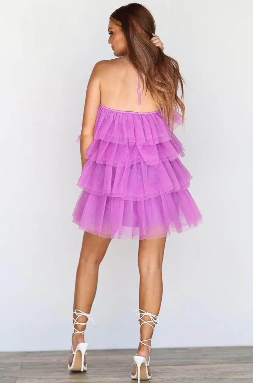 Tulle-ista Mini Cocktail Dress - Purple sold by Hazel & Olive product image thumbnail 3