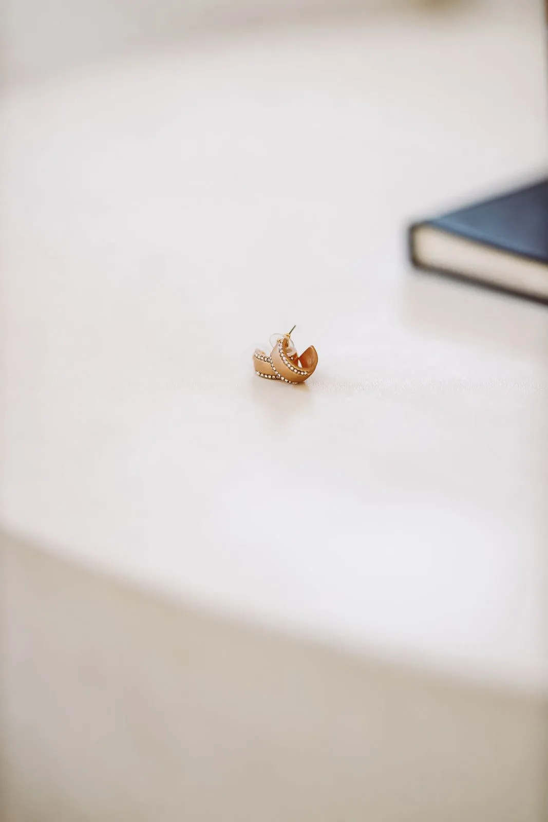 Rhinestone Hoop Earrings - Gold sold by Hazel & Olive product image thumbnail 4