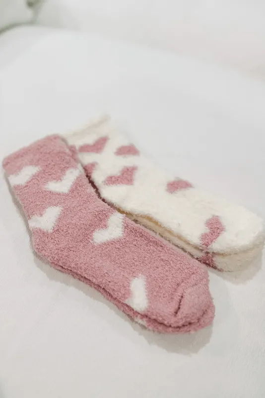 Fuzzy Heart Socks (FINAL SALE) sold by Hazel & Olive