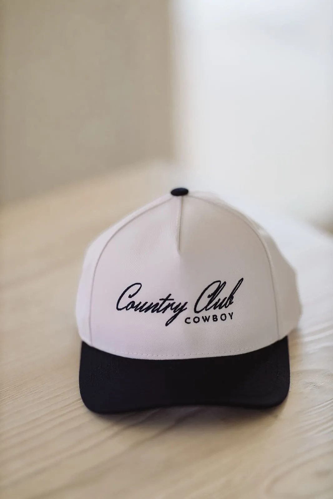Country Club Cowboy Cap - White and Navy sold by Hazel & Olive product image thumbnail 2