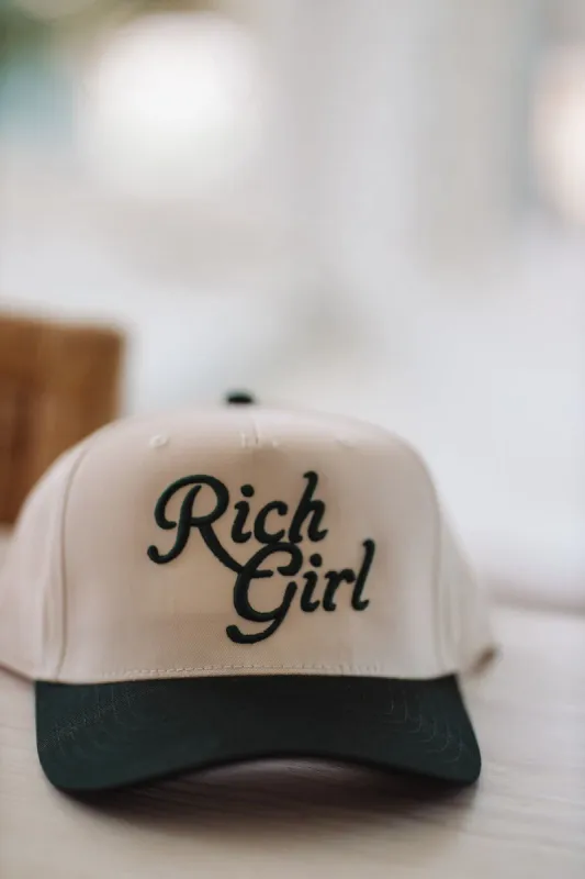Rich Girl Two Toned Snapback Hat - Beige and Green sold by Hazel & Olive