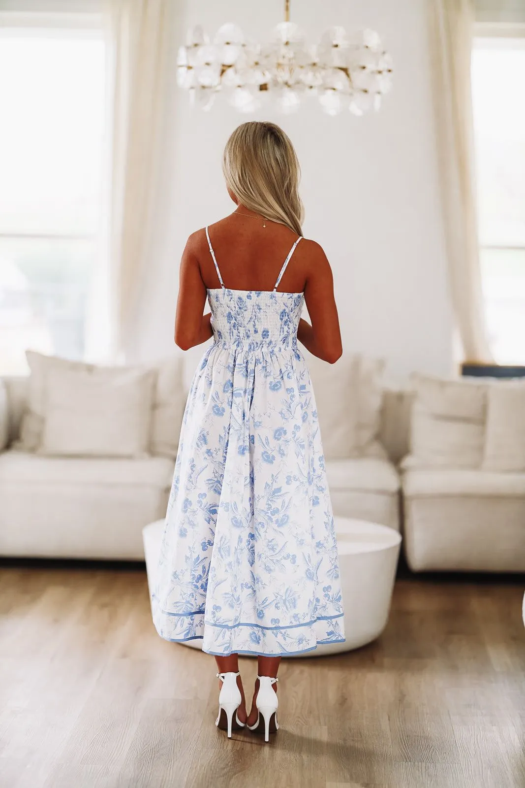 Know What They Say Midi Dress - Blue and White sold by Hazel & Olive product image thumbnail 3