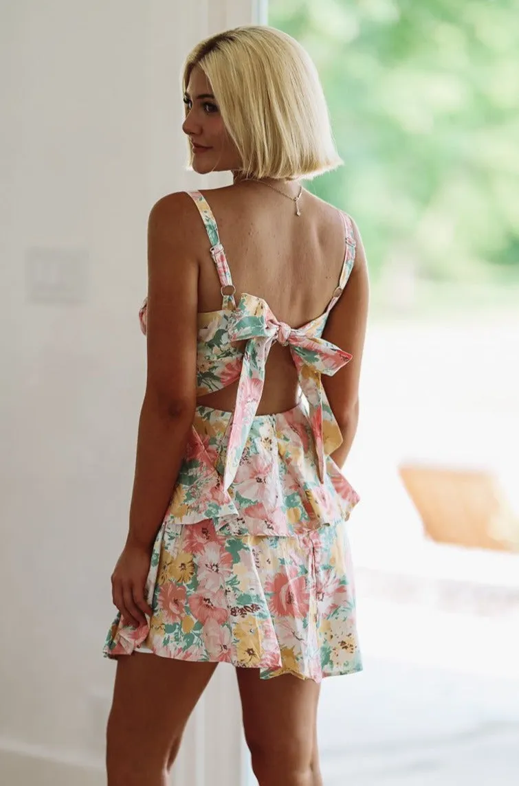 Final Love Mini Dress - Yellow and Pink sold by Hazel & Olive