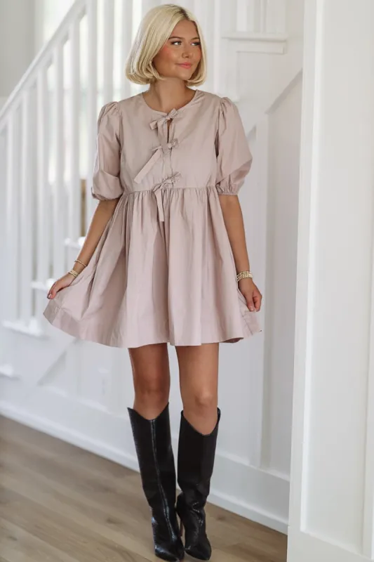 French Lessons Mini Dress - Mauve sold by Hazel & Olive