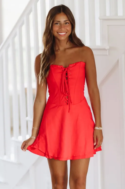 Bella Rosa Mini Dress - Red sold by Hazel & Olive