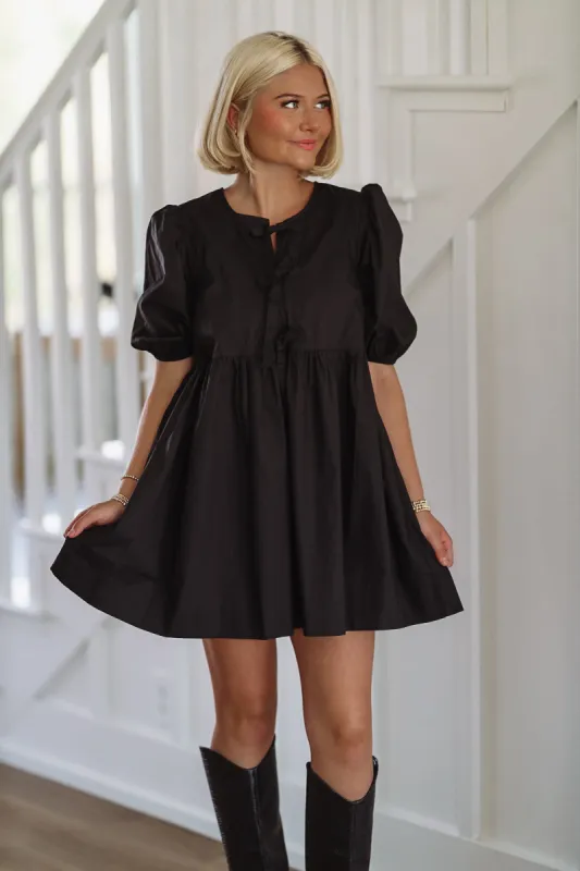 French Lessons Mini Dress - Black sold by Hazel & Olive