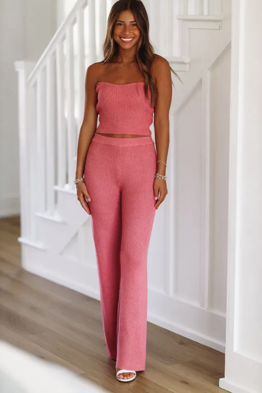 Keep It Amusing Knit Pants - Pink sold by Hazel & Olive