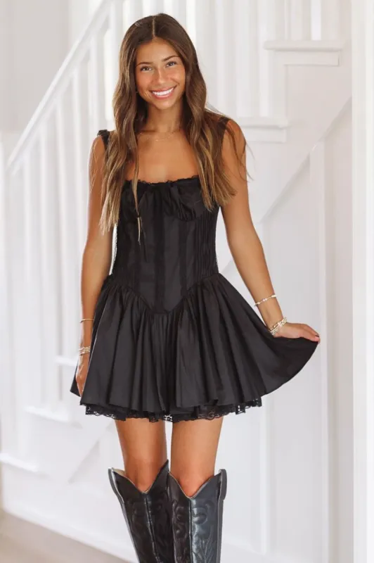 Sparks Fly Mini Dress - Black sold by Hazel & Olive