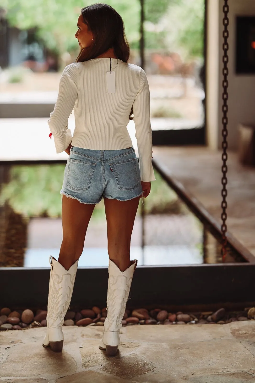 Sweet Whisper Knit Top - Ivory sold by Hazel & Olive product image thumbnail 3