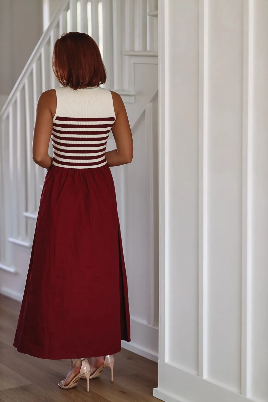 Admiring Classic Midi Dress - Burgundy sold by Hazel & Olive product image thumbnail 2