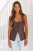 Hot Java Vest Top - Brown sold by Hazel & Olive