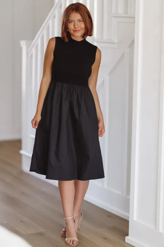 My Partner Midi Dress - Black  (FINAL SALE) sold by Hazel & Olive