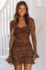 Back At it Again Mini Dress - Black and Brown sold by Hazel & Olive