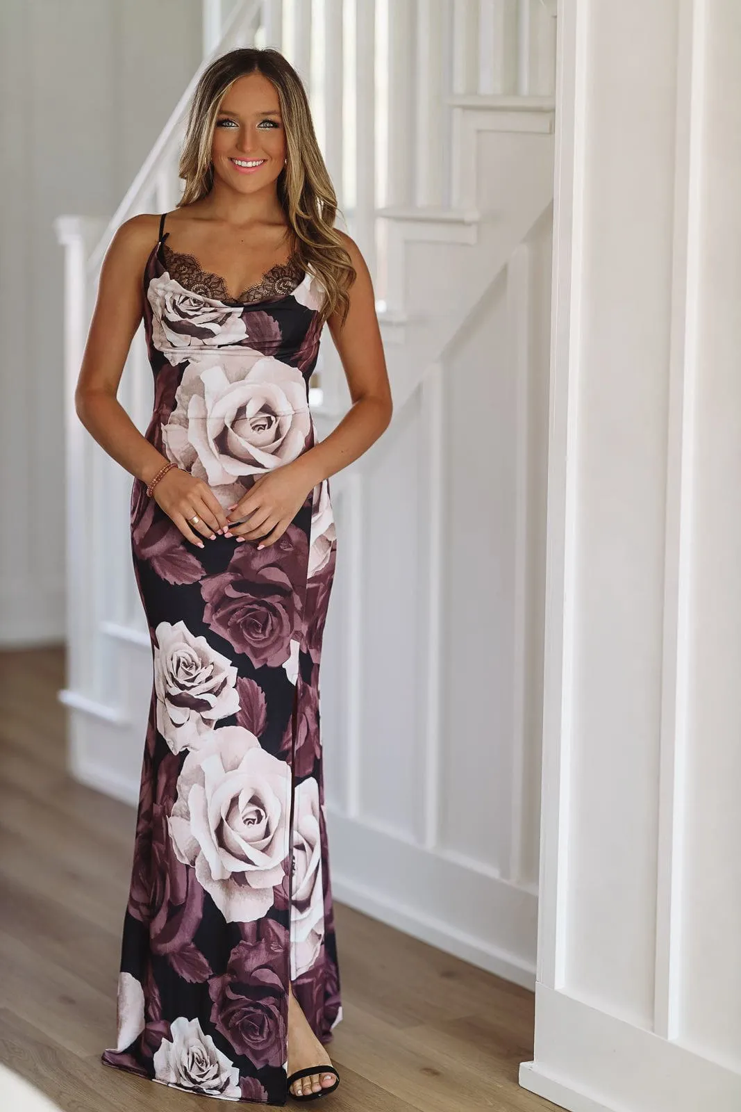 Staying Sultry Maxi Dress Gown - Purple Brown sold by Hazel & Olive product image thumbnail 2
