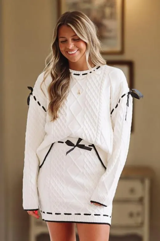 I Was Your Favorite Knit Sweater - White sold by Hazel & Olive