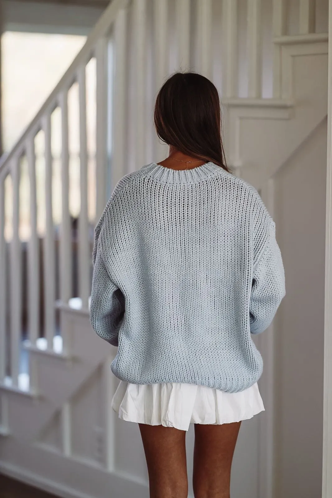 Boots and a Bow Sweater - Dusty Blue sold by Hazel & Olive product image thumbnail 3
