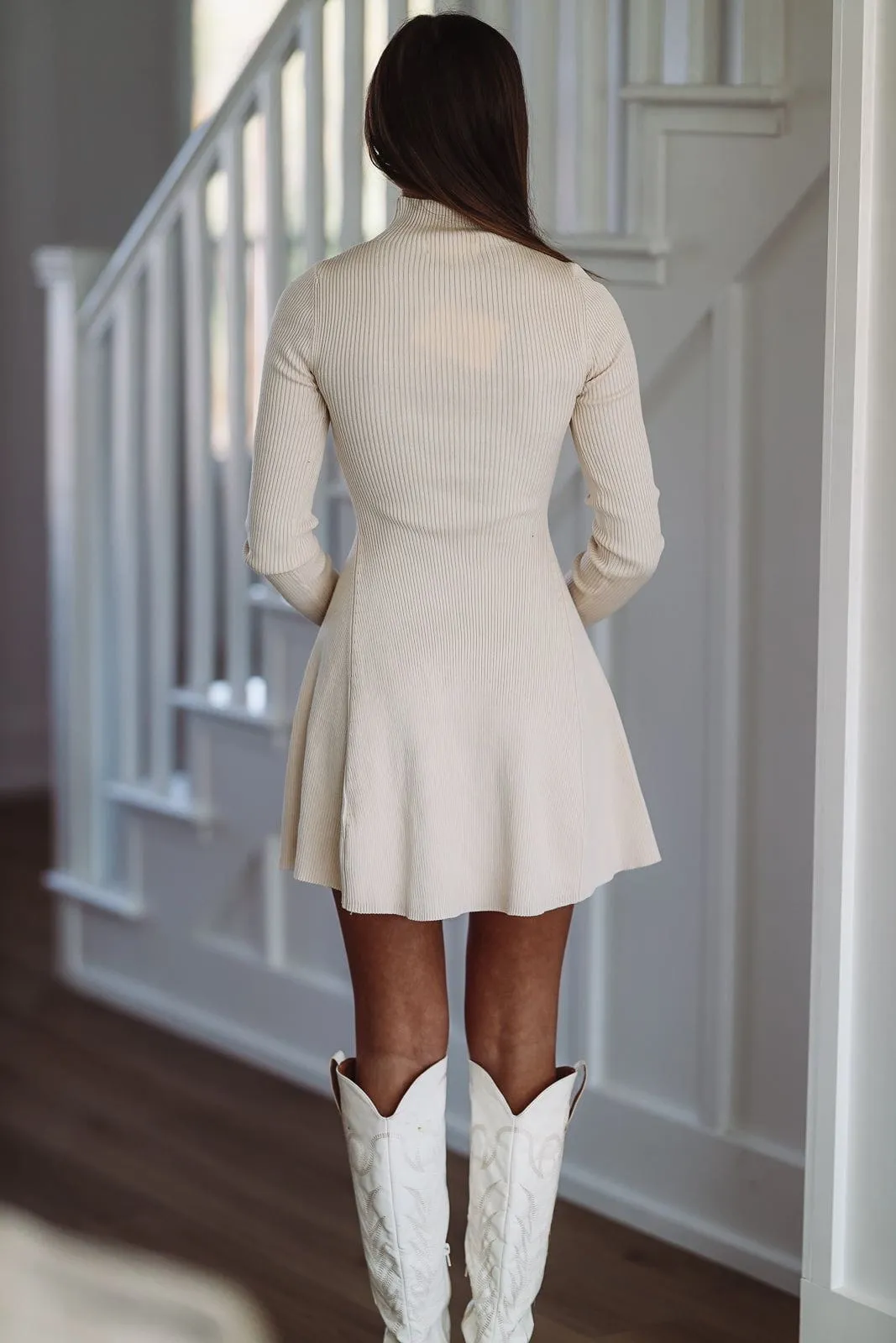 Cozy In Knit Sweater Mini Dress - Cream sold by Hazel & Olive product image thumbnail 3