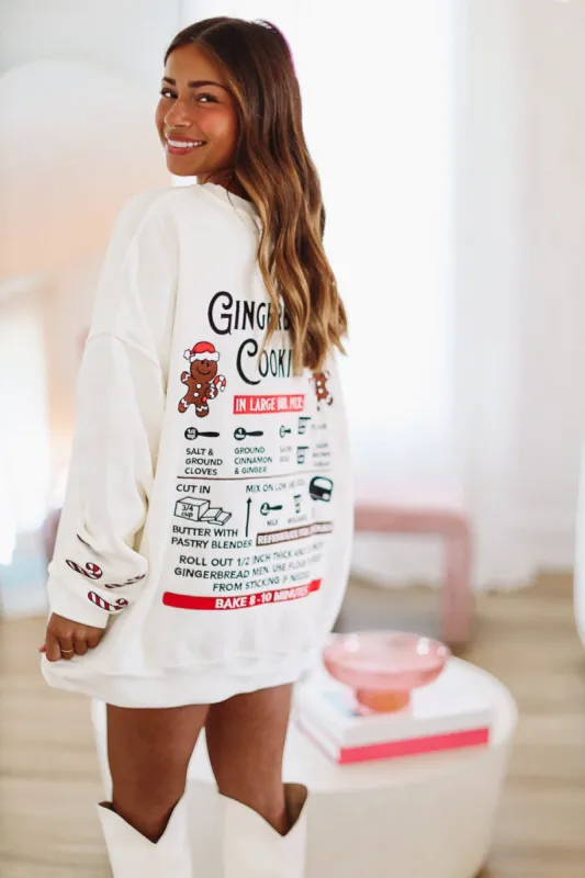 Gingerbread Recipe Christmas Sweatshirt - Ivory sold by Hazel & Olive