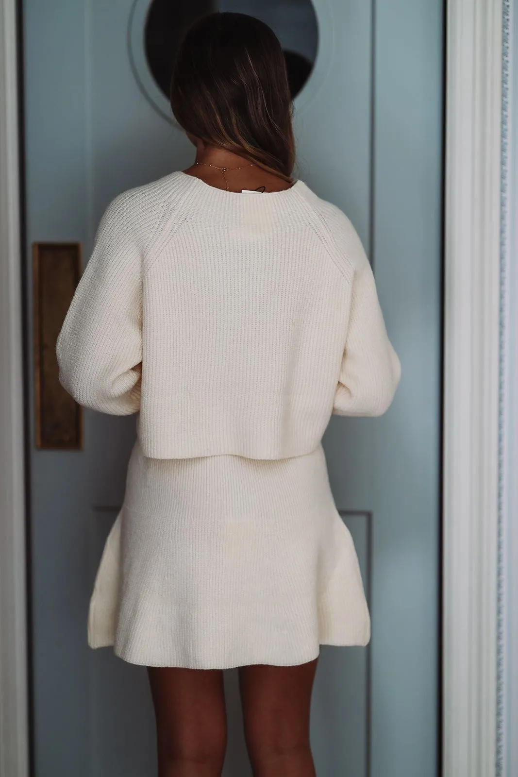 Made Up My Mind Knit Top and Skirt Set - Cream sold by Hazel & Olive product image thumbnail 2