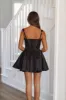Sparks Fly Satin Mini Dress - Black sold by Hazel & Olive