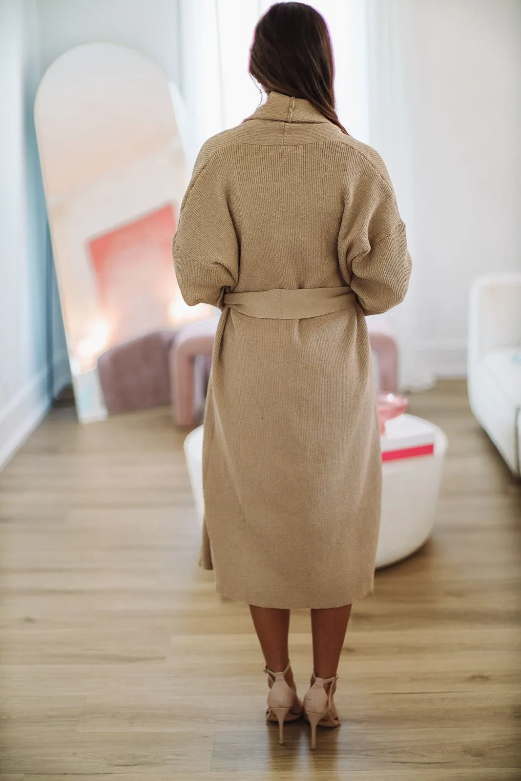 Simply You Mini Dress and Cardigan Set - Taupe sold by Hazel & Olive product image thumbnail 4