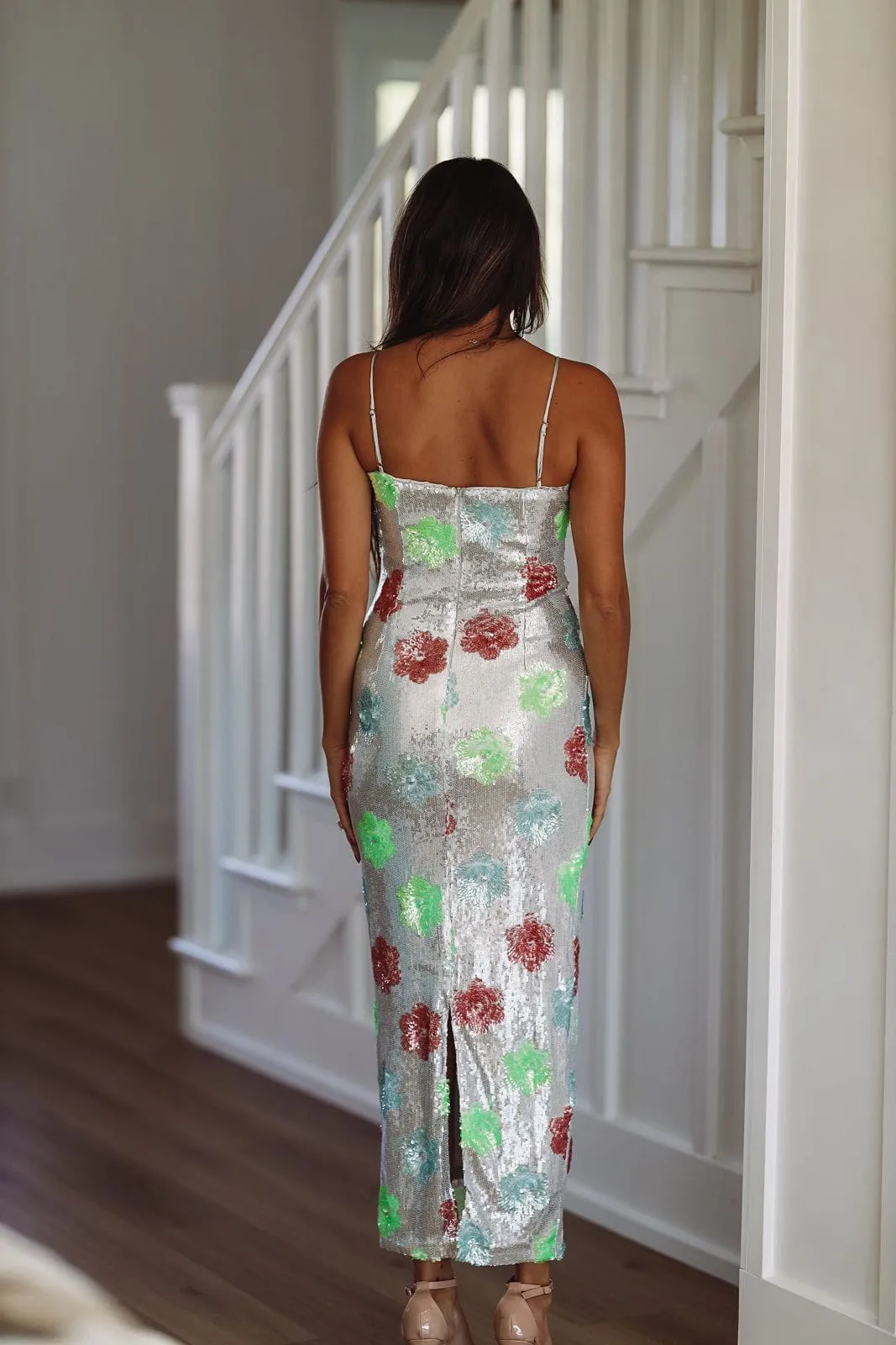 Make It Fun Midi Dress - Silver sold by Hazel & Olive product image thumbnail 3