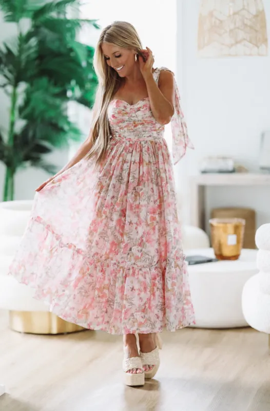 Dressed to Impress Maxi Dress - Pink sold by Hazel & Olive