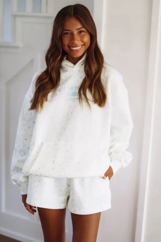 Snowflake Sunkissed Embroidered Hoodie - White and Blue sold by Hazel & Olive