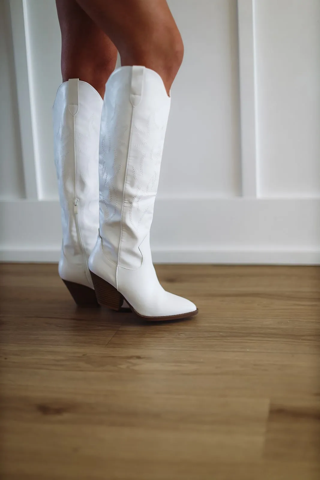 Here For a Good Time Cowboy Boots - White sold by Hazel & Olive product image thumbnail 2