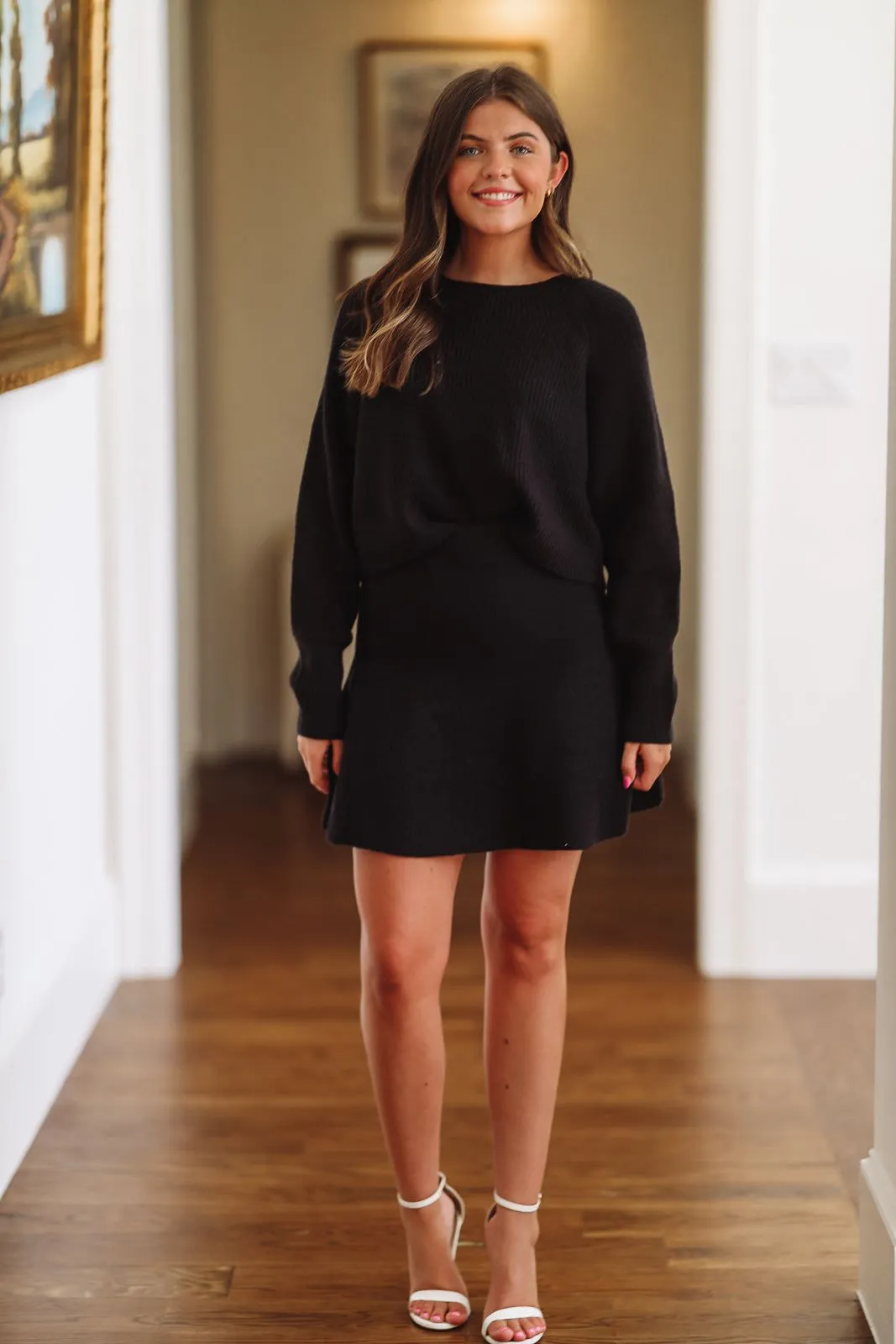 Made Up My Mind Knit Top and Skirt Set - Black (FINAL SALE) sold by Hazel & Olive