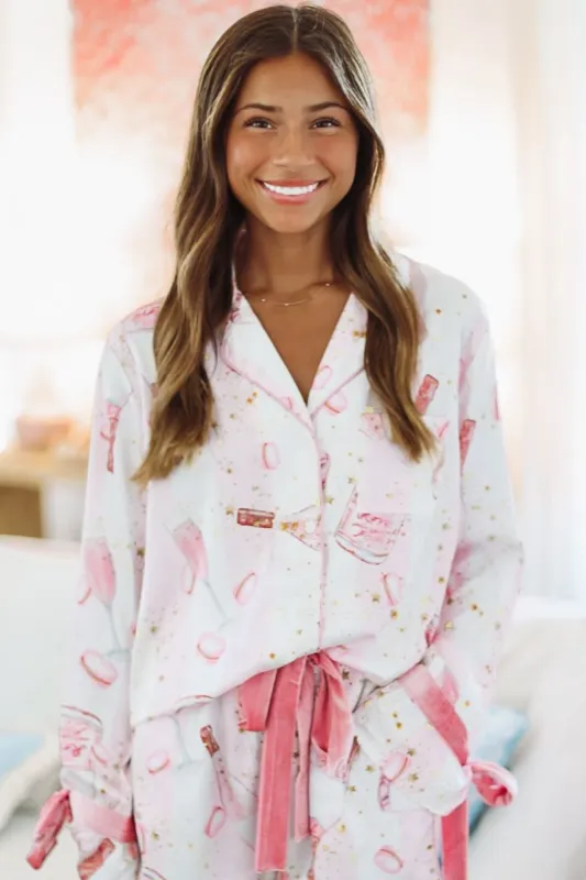 Sweet Treats Pajama Top - Pink sold by Hazel & Olive