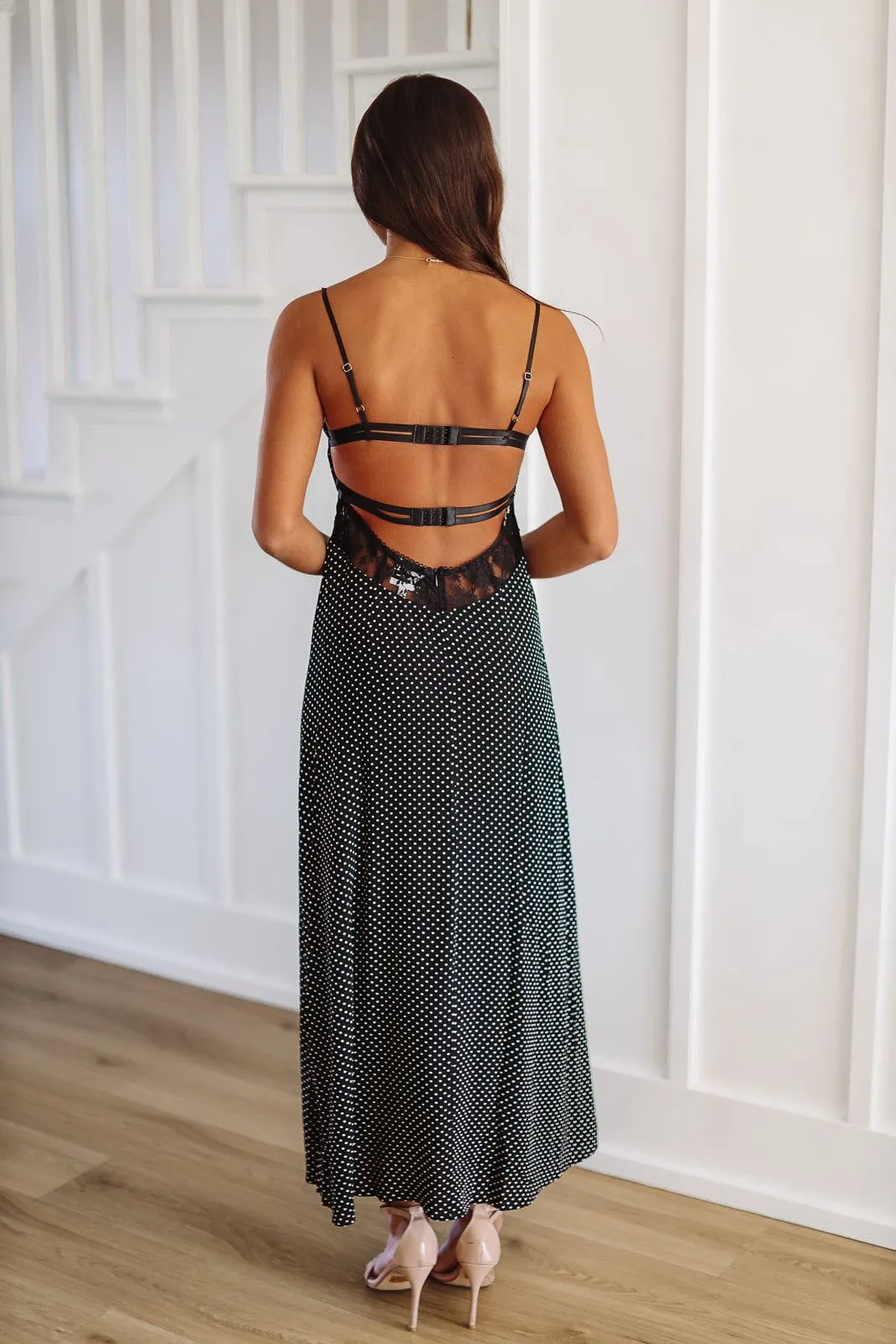 Queen of the Polka Dots Maxi Dress - Black and White sold by Hazel & Olive product image thumbnail 3