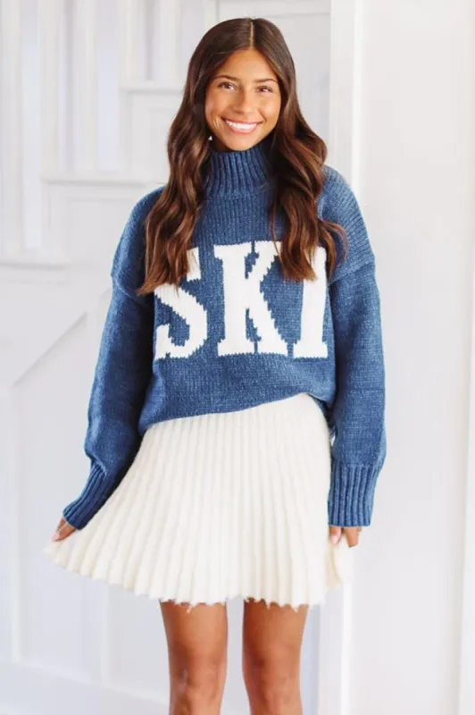 Ski Bum Sweater - Navy sold by Hazel & Olive
