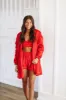 Fuzzy Comfort Shorts, Top and Cardigan Set - Red sold by Hazel & Olive