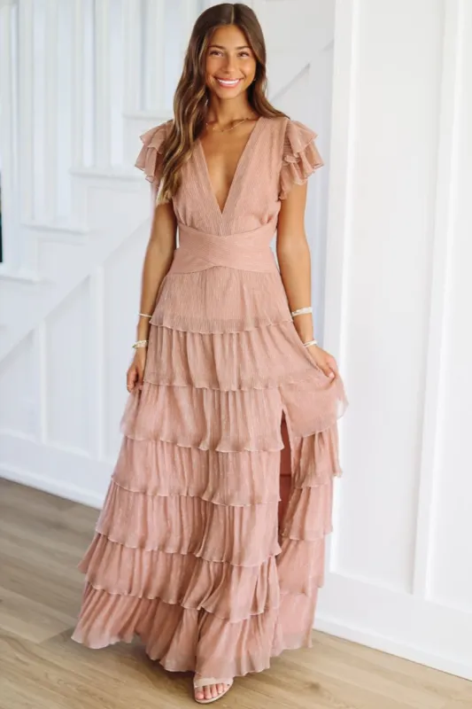 In Too Deep Maxi Dress - Dusty Rose sold by Hazel & Olive