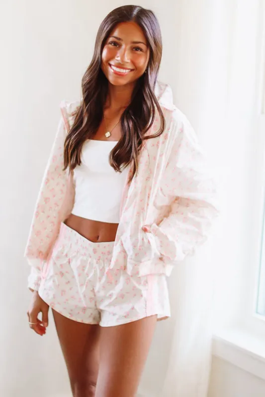 Floral Windbreaker Jacket - Pink sold by Hazel & Olive