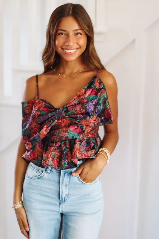 Say It Again Crop Top - Purple, Green and Blue sold by Hazel & Olive