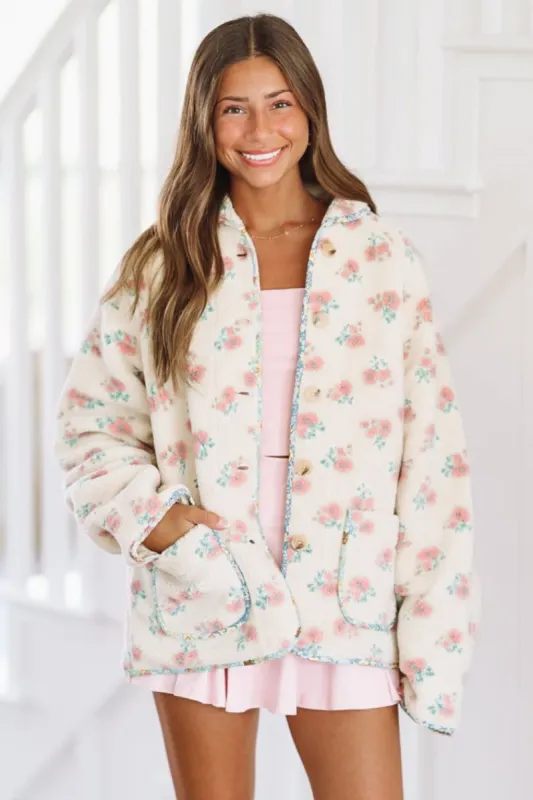 Cozy Time Shearling Jacket - Cream sold by Hazel & Olive