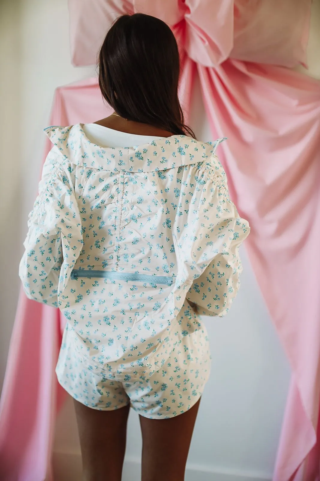 Floral Windbreaker Jacket - Blue sold by Hazel & Olive product image thumbnail 3