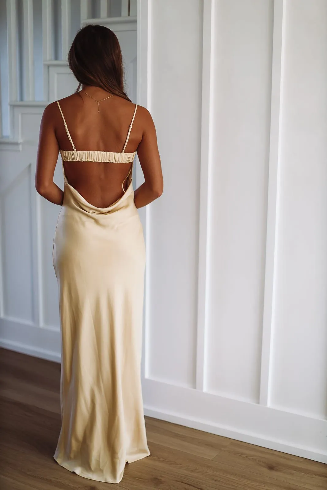 You're Already Falling in Love Satin Maxi Dress - Yellow sold by Hazel & Olive product image thumbnail 3