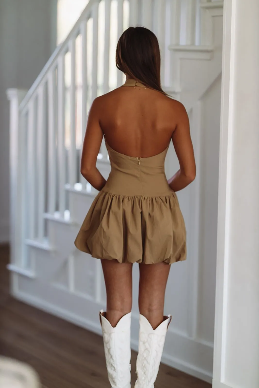 Fine Dining Mini Dress - Camel sold by Hazel & Olive product image thumbnail 2