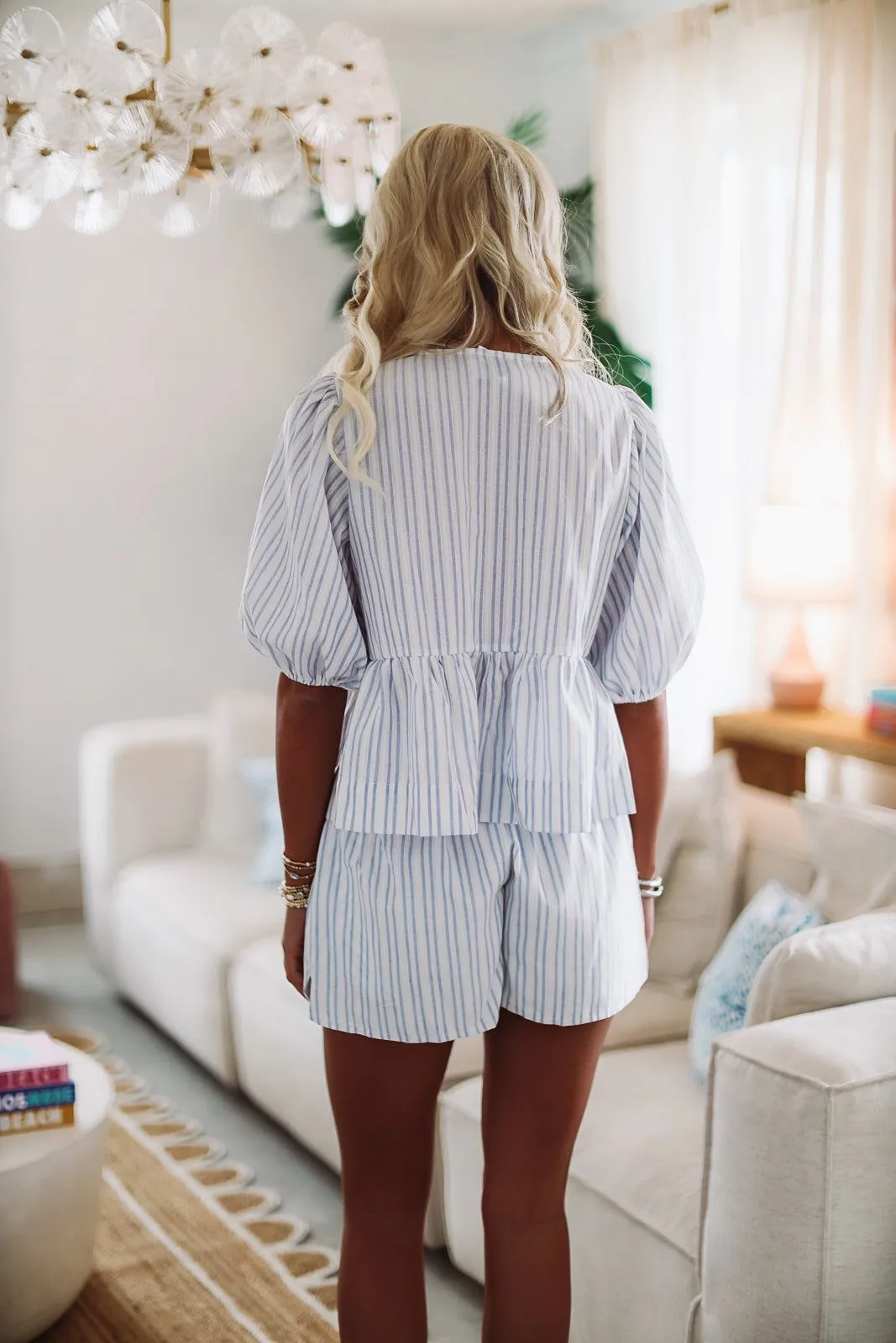 I Smell Sunshine Top and Short Set - Blue (FINAL SALE) sold by Hazel & Olive product image thumbnail 2