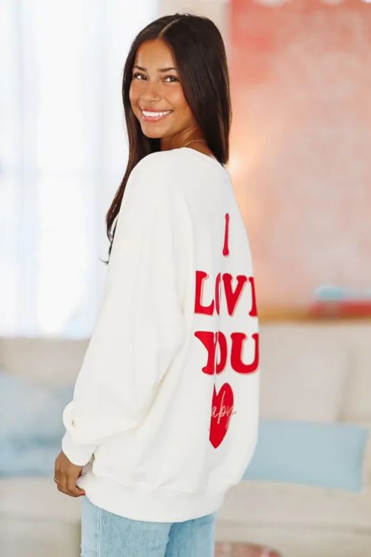 True Love Sweatshirt - Cream sold by Hazel & Olive