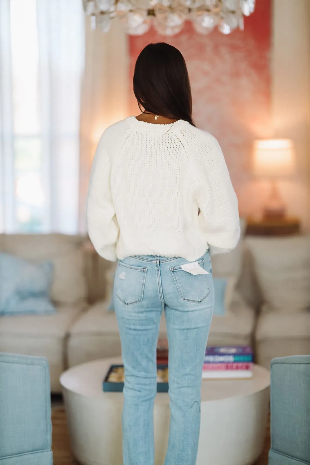 My Heart Crop Sweater - White sold by Hazel & Olive product image thumbnail 3