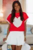 Take My Heart Crop Sweater - Red sold by Hazel & Olive